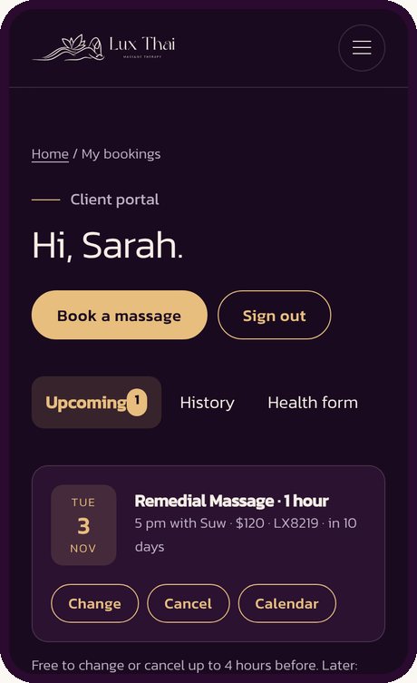 My bookings, with an upcoming booking and Change, Cancel and Calendar buttons